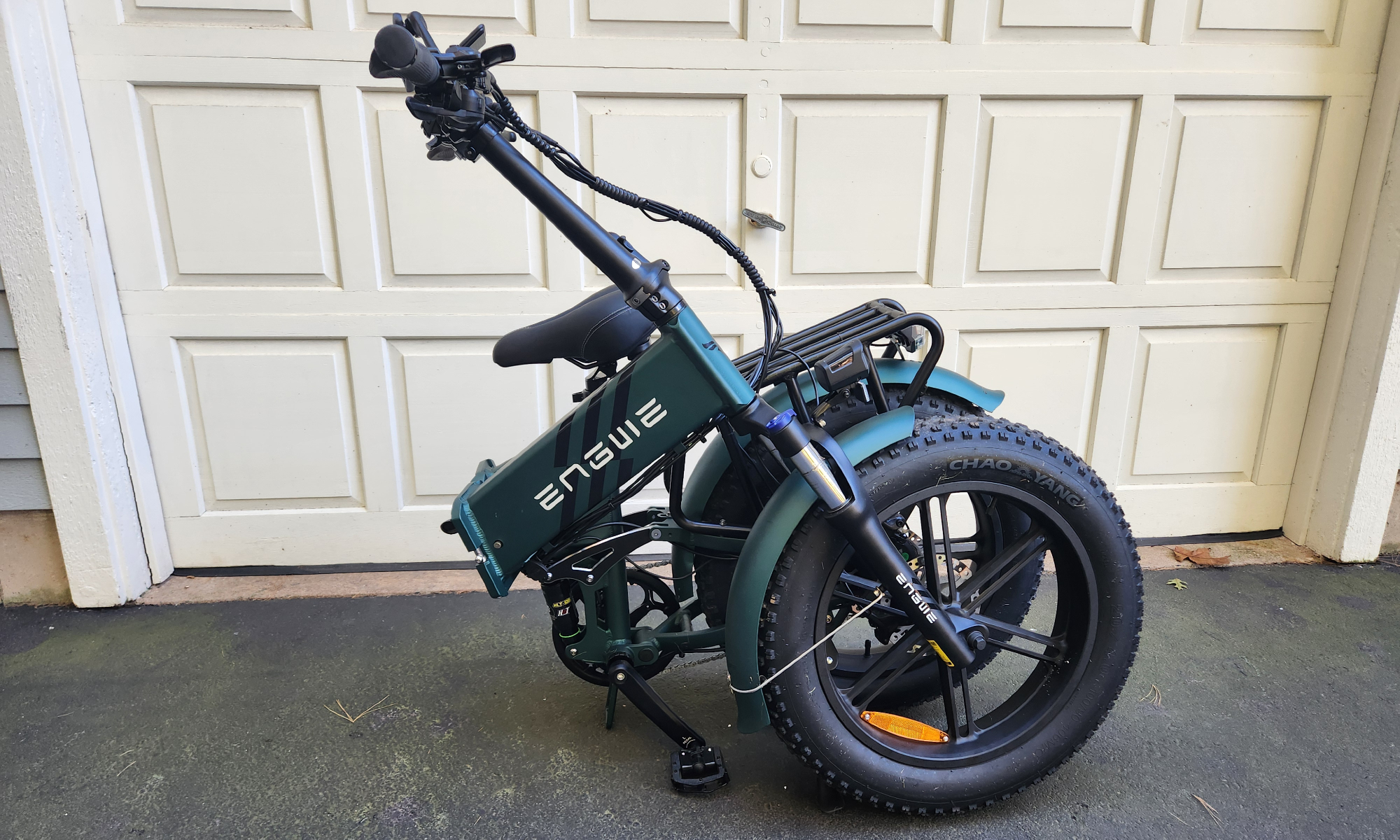 Engwe Engine Pro 2.0 folding bike with handlebar unfolded.