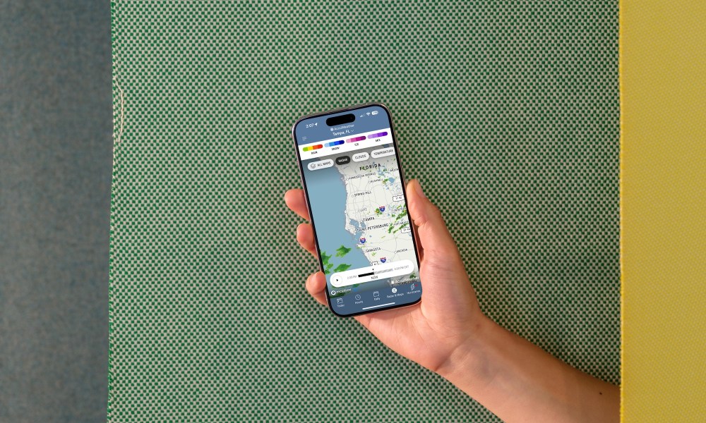 AccuWeather app on iPhone.