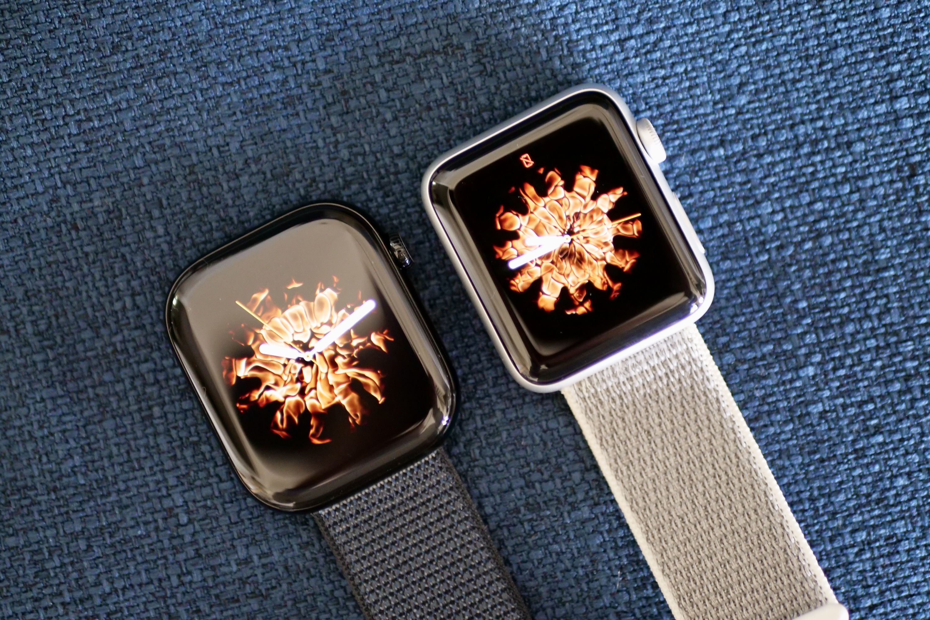 The Apple Watch Series 10 and the Apple Watch Series 3's screens.