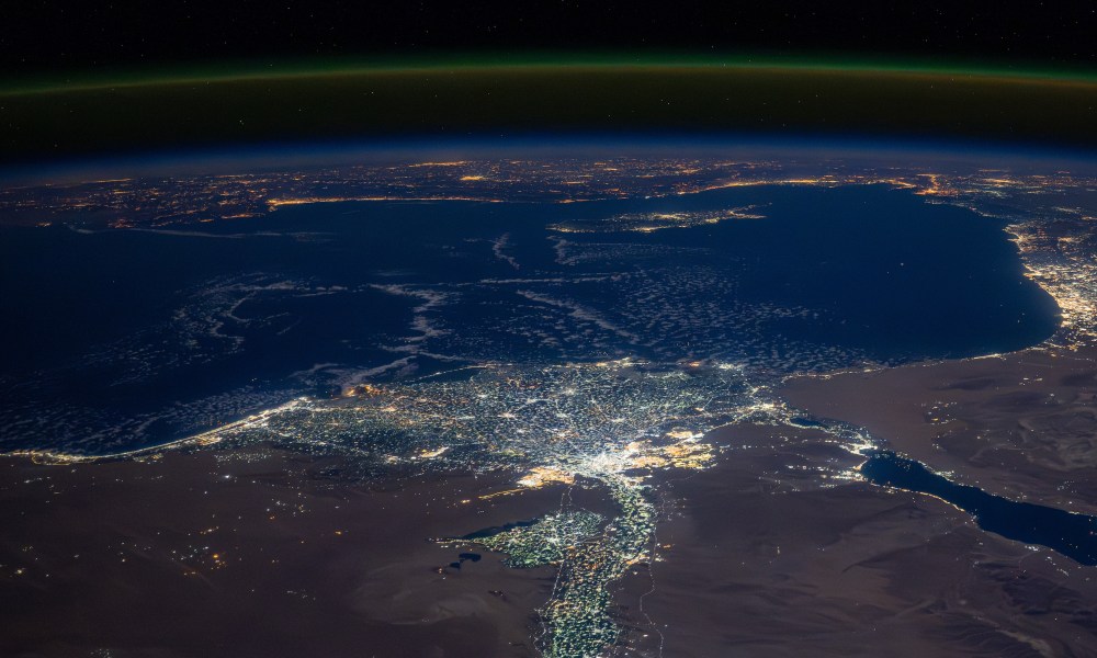 The Nile River, Nile Delta, and Cairo, as seen from the ISS.