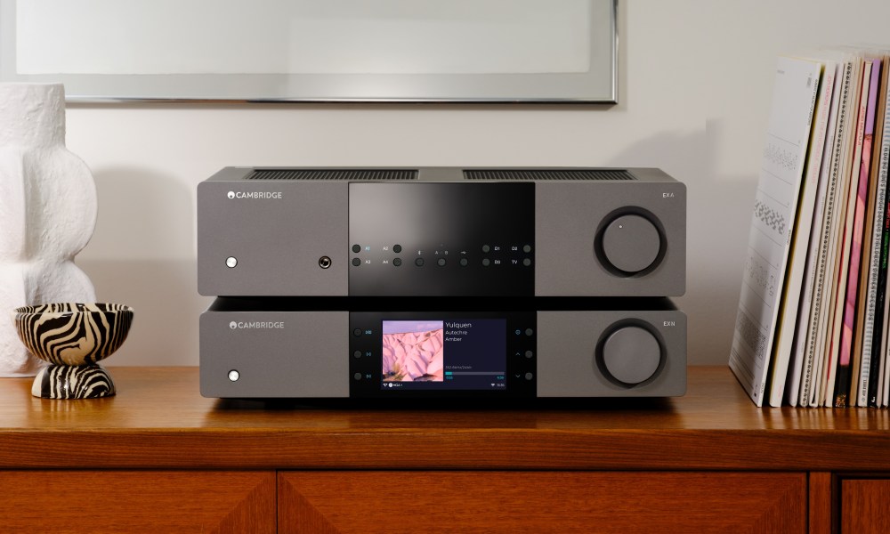 The Cambridge Audio EXA100 integrated amplifier and EXN100 music streamer.