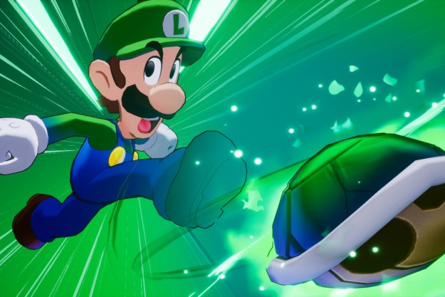 Luigi kicks a shell in Mario & Luigi: Brothership.