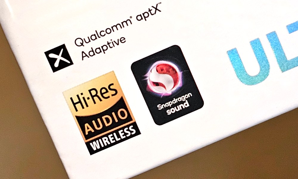 A Qualcomm Snapdragon Sound logo seen on a box.