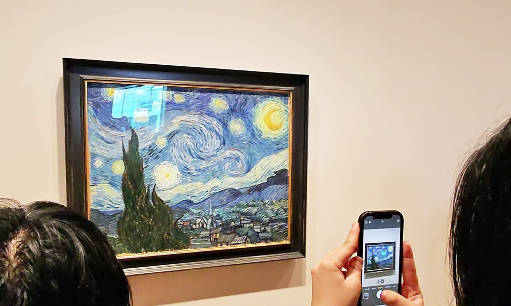 The actual Van Gogh painting "The Starry Night" at MoMA in New York City in July, 2024.