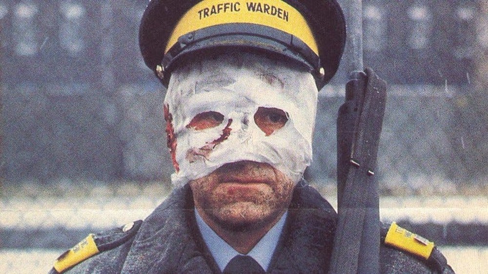 A policeman wearing a mask stands in Threads.