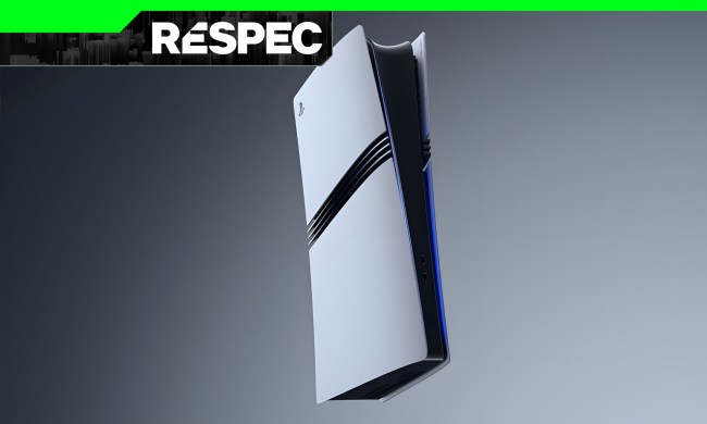 The PS5 Pro suspended in air.