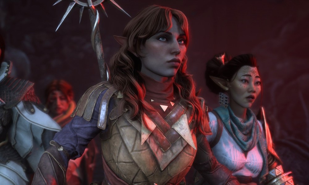 Dragon Age The Veilguard Rook standing between Bellara and Neve.